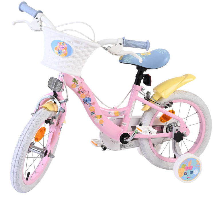 Vélo pour enfants Stich Disney Stitch - filles - 14 pouces - rose - deux freins à main
