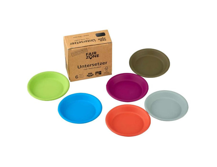 Fairzone Coasters for Plant Pots coloré en caoutchouc 6 pièces