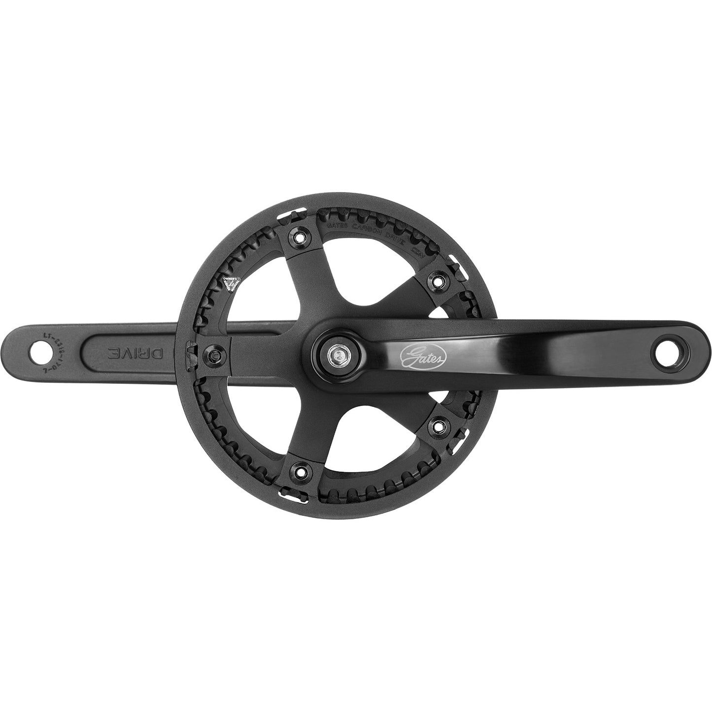 Pédalier Gates cdn s250 46t 175mm bord de protection en métal noir.