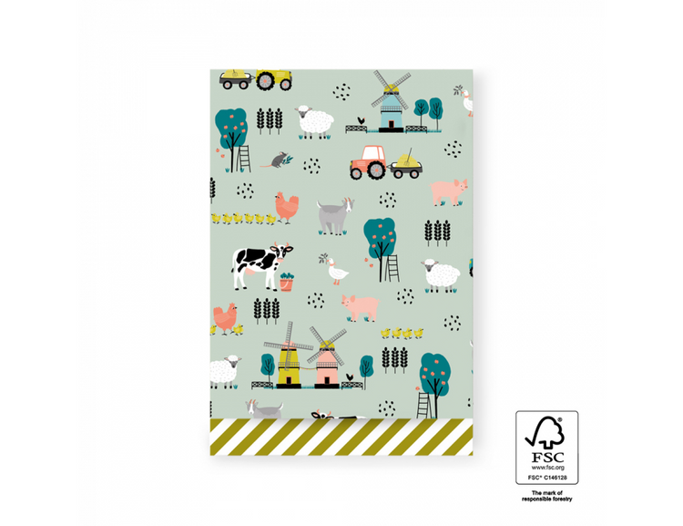 Sacs-cadeaux House of Products Stripes vertes 17x25cm 200st