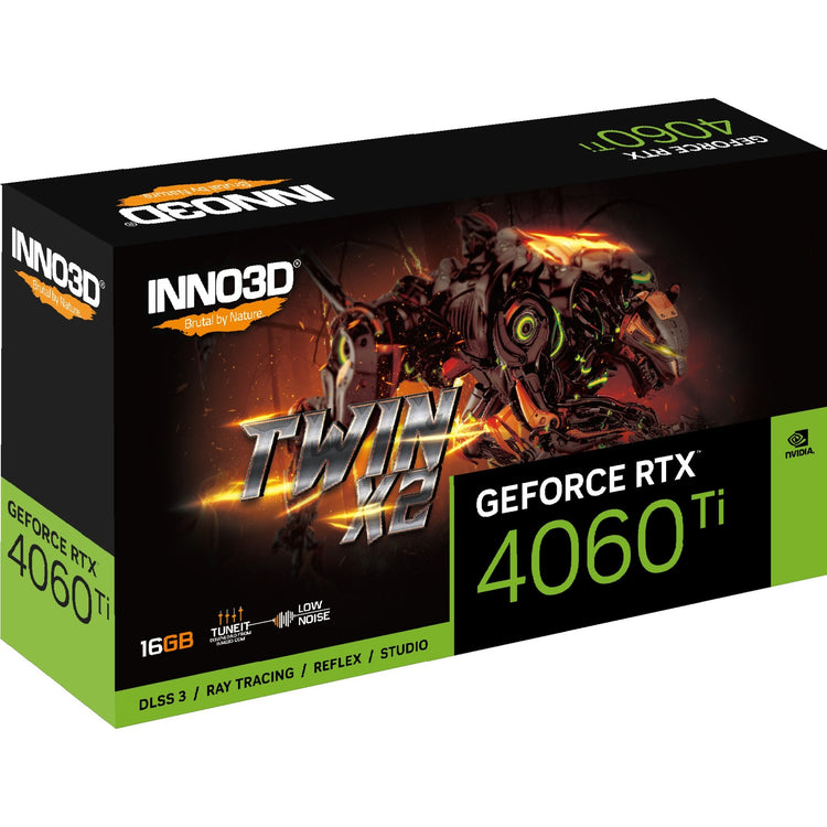 Inno3d Inno3d N406T2-16D6-178055n Geforce RTX 4060 Ti Twin X2, 16 Go GDDR6, 128 bits, 2535, 18 Go, 3xdp + HDMI