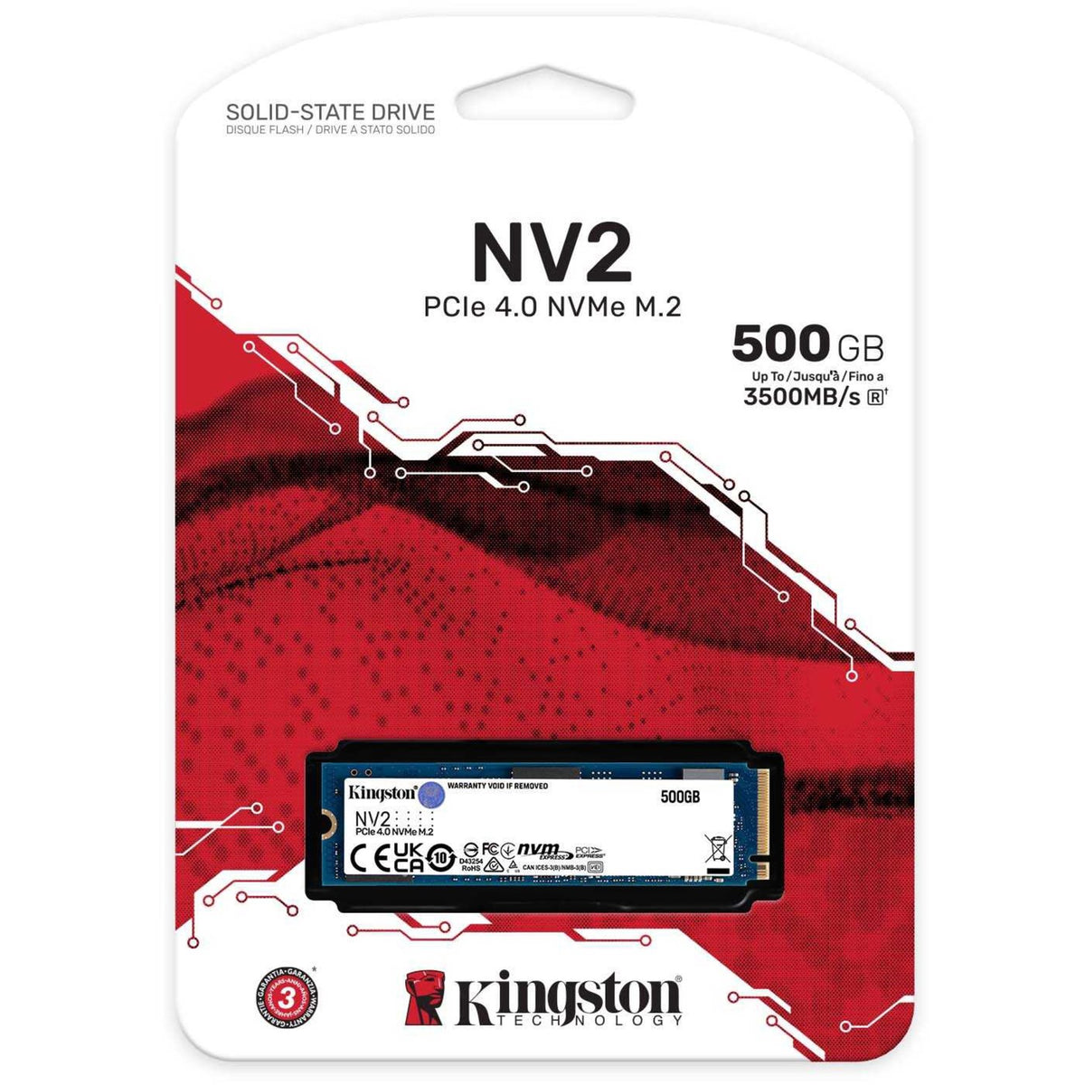 Kingston NV2 NVME PCIe 4.0, 500 Go
