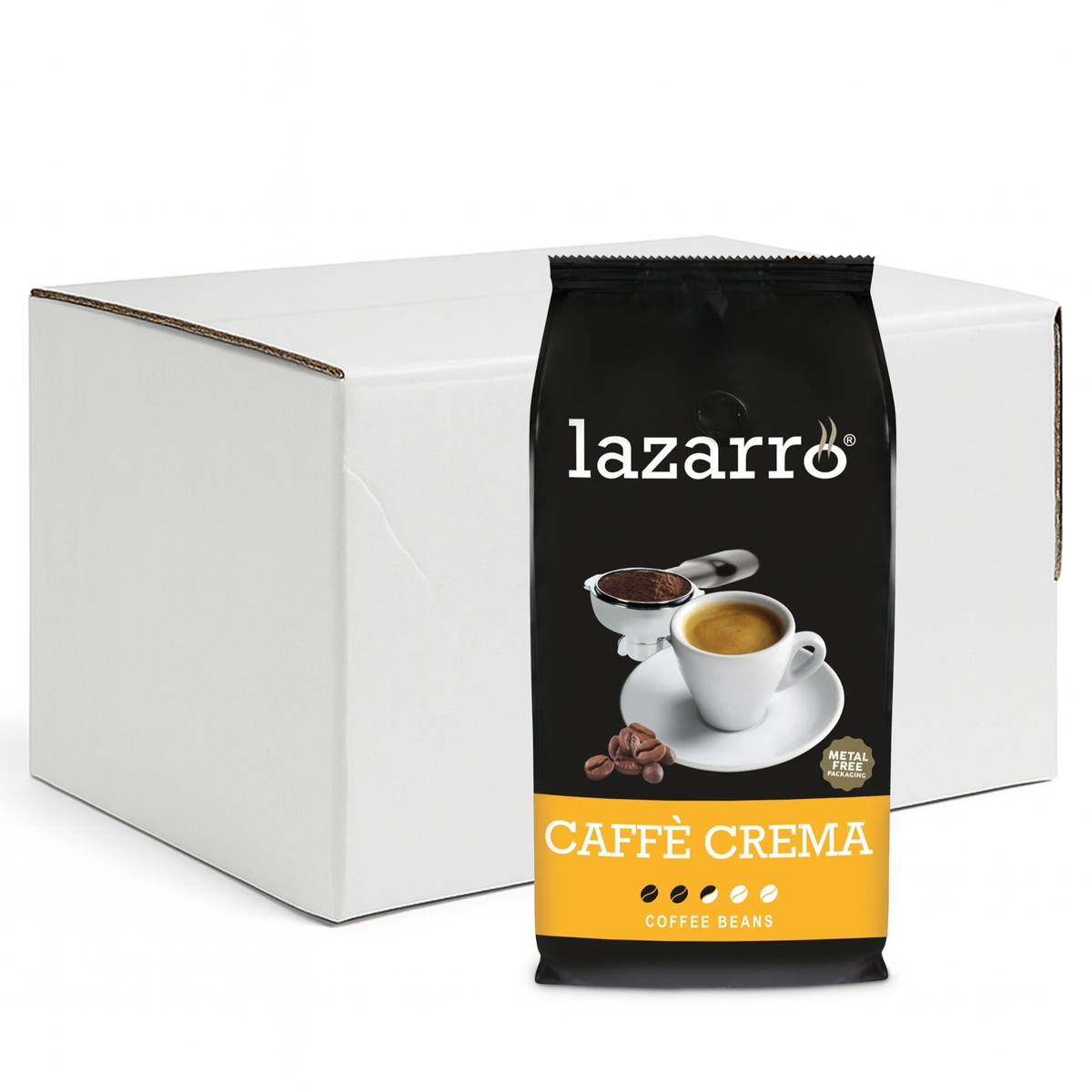 Lazarro caffe crema grains (8x 1kg)
