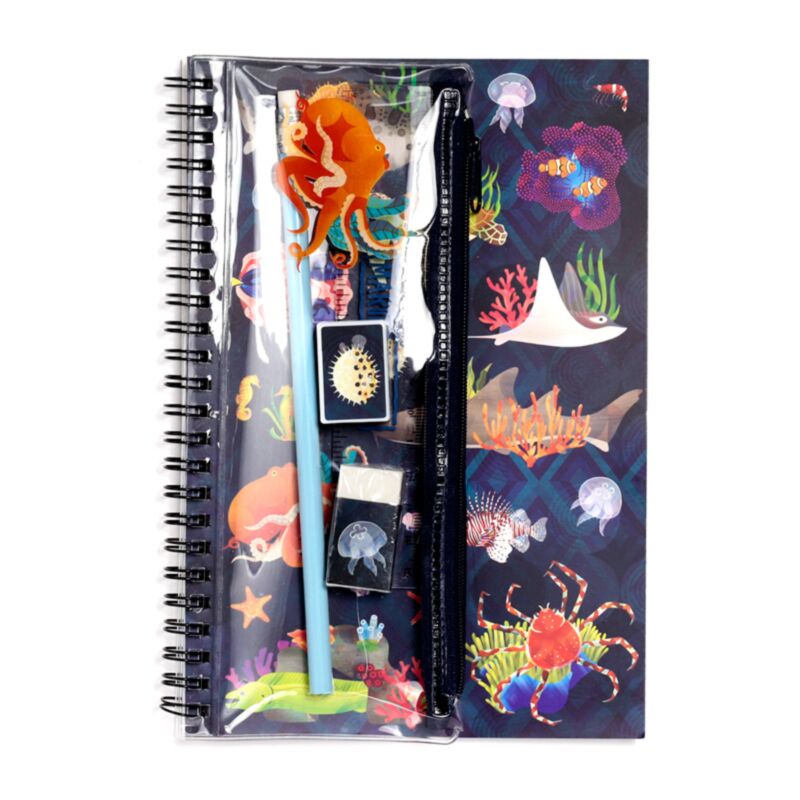 Marine Kingdom Ring-lind notebook en 6 parties ensemble de rédaction