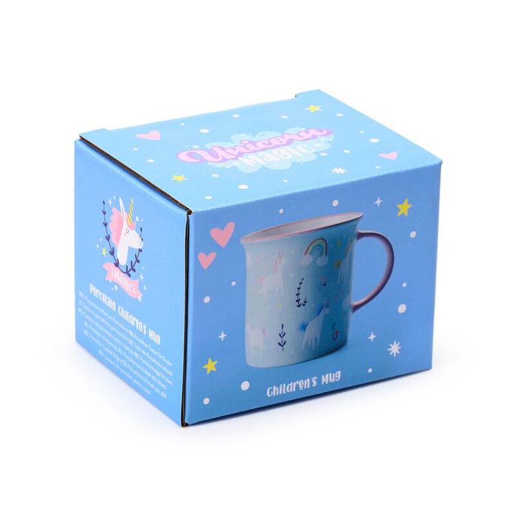 Tasse en porcelaine à bord fin magique Licorne