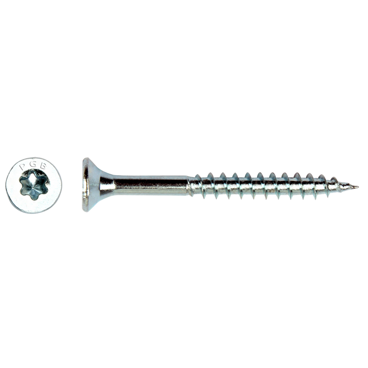 Pgb-fixations vis pour panneaux d'aggloméré vzk-t filetage partiel pointe coupante tête fraisée ø3,0x25 zn tx10 | 200 pièces | pgwvtg001003000253