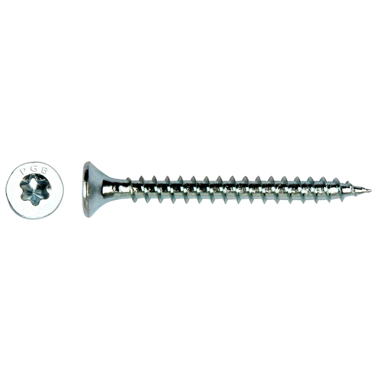 Pgb-fasteners vis universelle pour panneaux d'aggloméré vk-t filetage complet tête fraisée ø4,0x70 zn tx20 | 200 pièces | pgwvtv001004000703