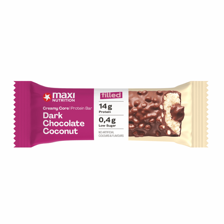Maxi nutrition barre protéinée crémeuse maxinutrition chocolat noir noix de coco (12x 45g)