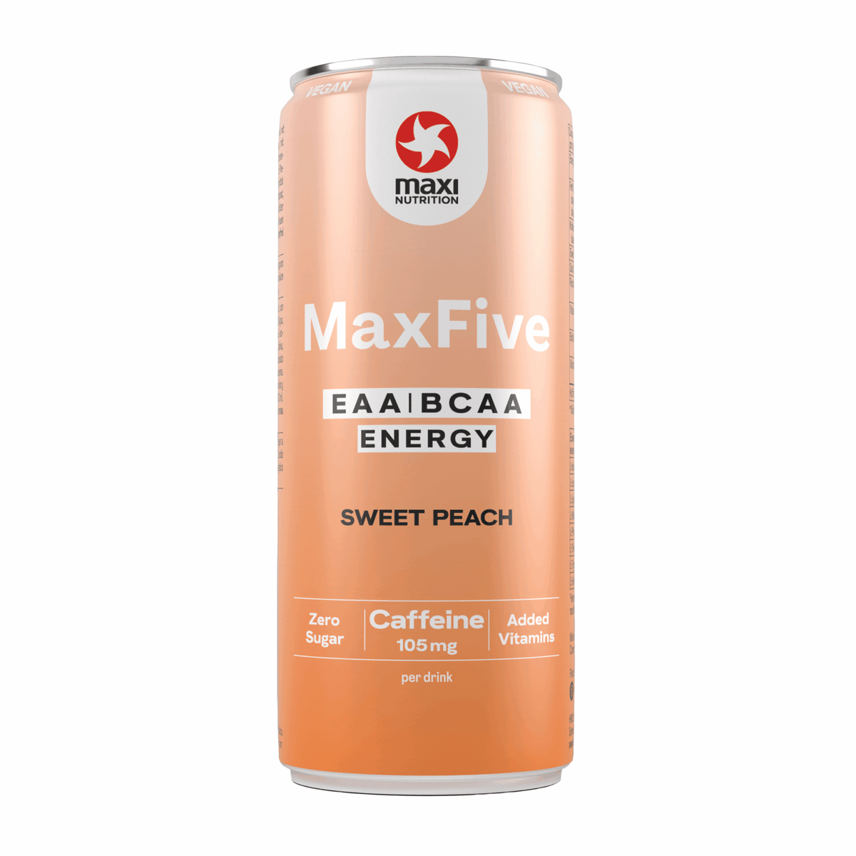 Maxi nutrition maxinutrition maxfive eaa bcaa boisson énergisante pêche canette (12x 330ml)