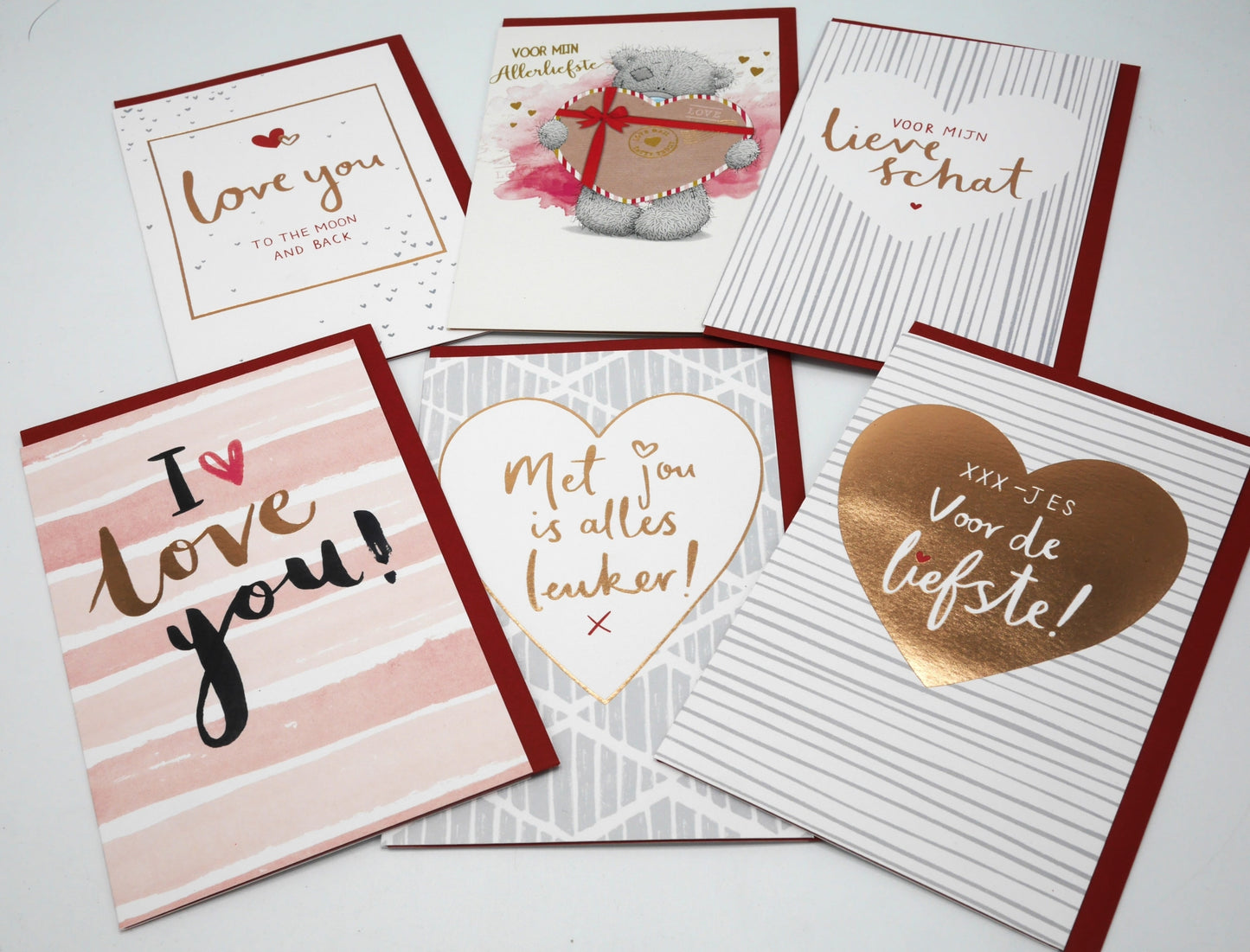 6 cartes de la Saint-Valentin ensemble de 6 cartes d'amour différentes