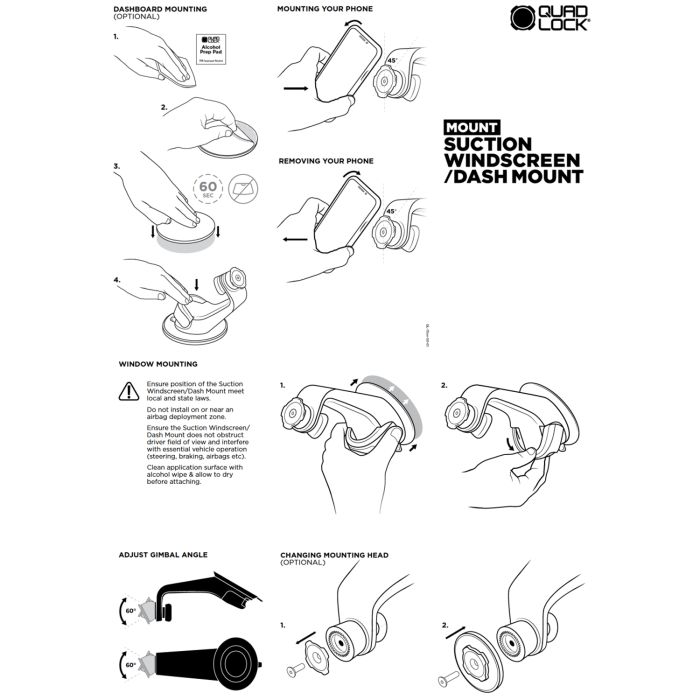 Support de voiture pour tableau de bord de pare-brise à verrouillage quadruple