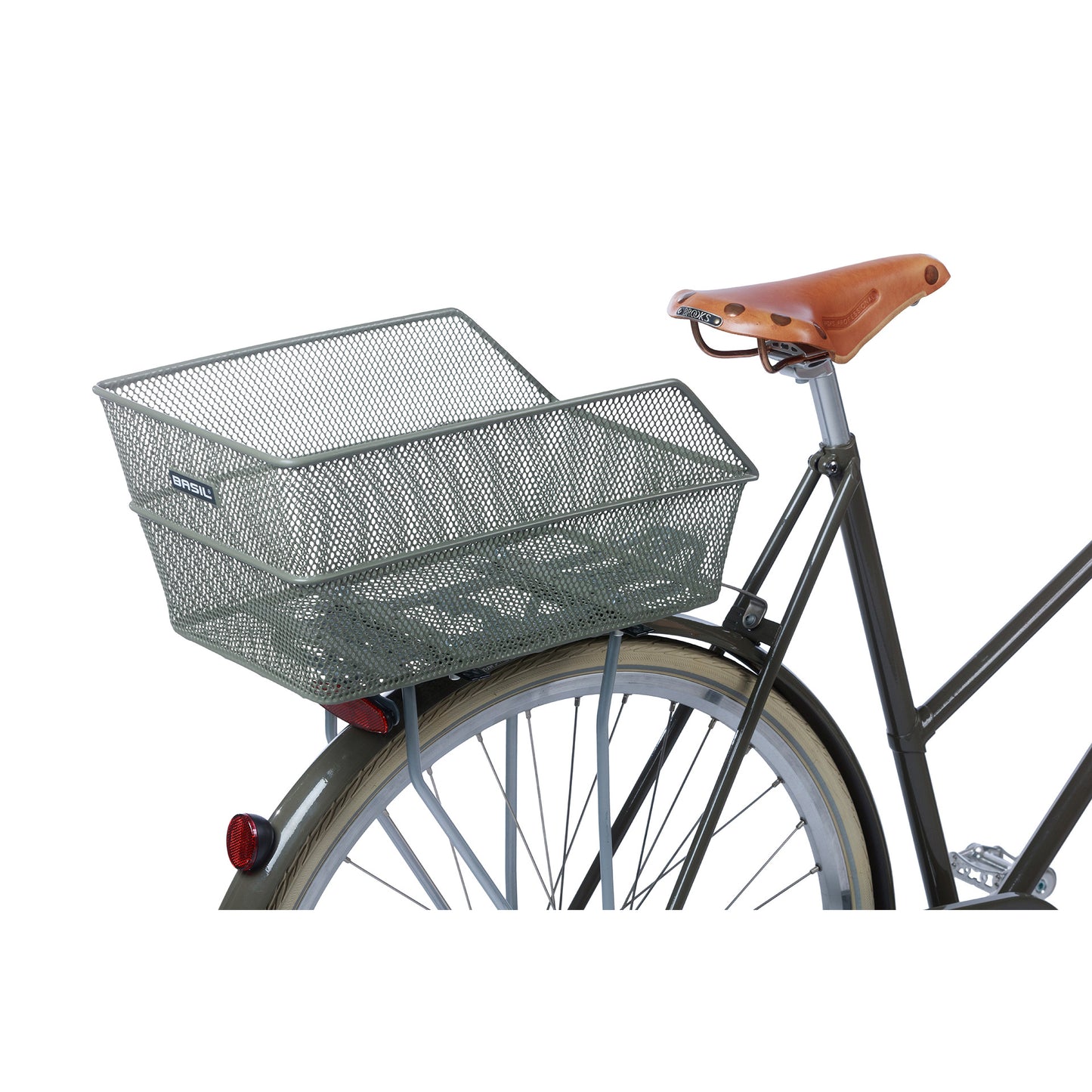 Basil Cento - Panier à vélo - au dos - vert olive