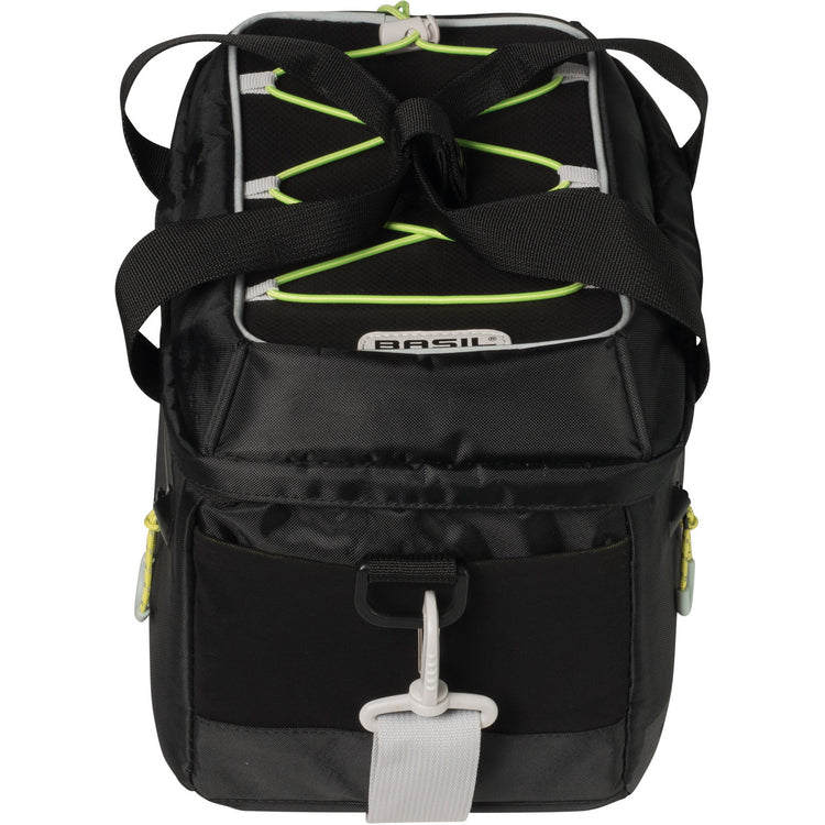 Basil Miles Trunkbag - Sac à bagages noirs sportifs pour fonds sportifs - 7L - Lime noire