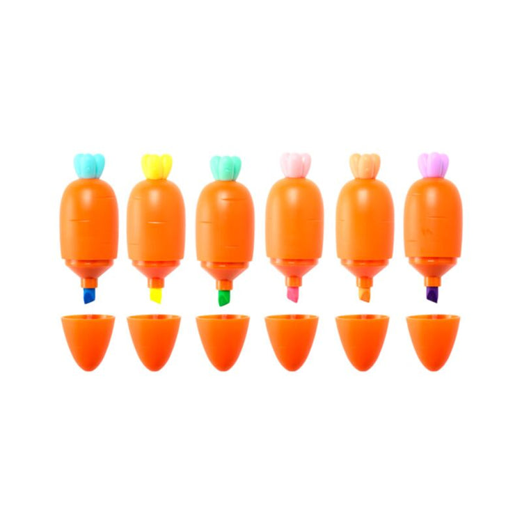 Ensemble de stylo de surligneur de carotte incectible de 6