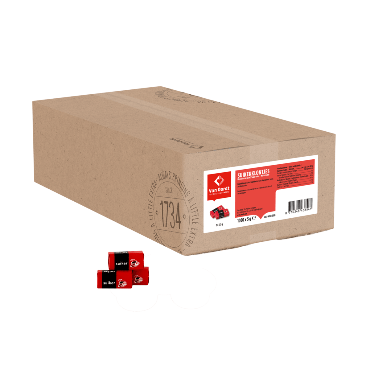 Morceaux de sucre Van oordt emballés (1000x 2gr)