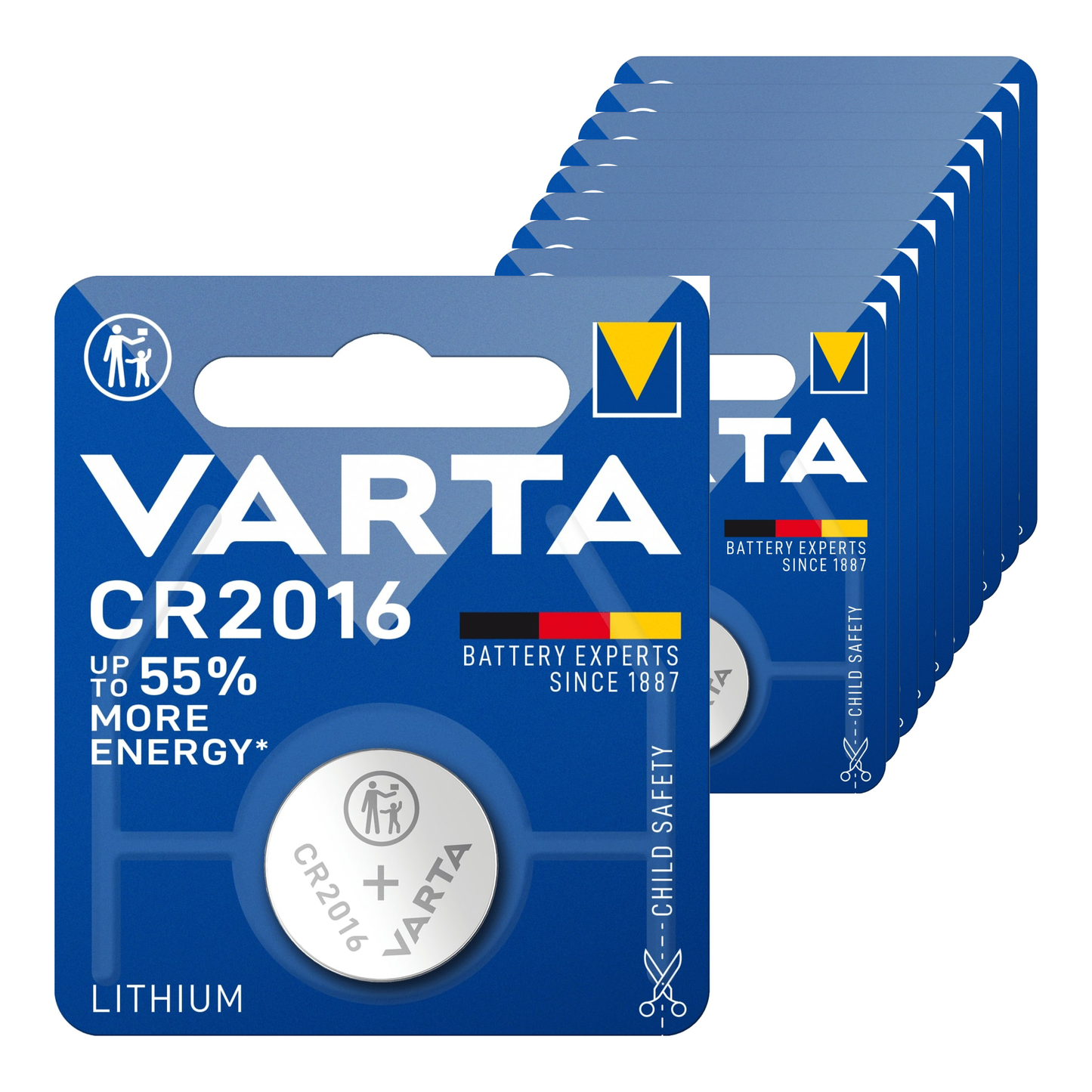 Pile bouton au lithium Varta cr2016 (10 pièces)