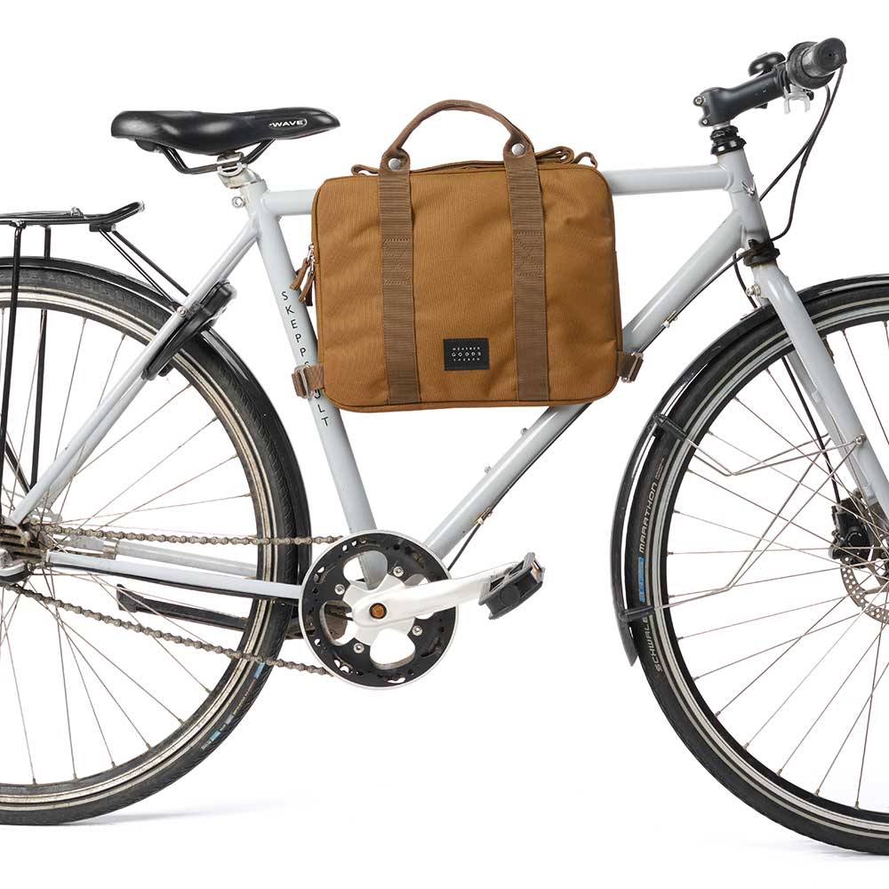 Weathergoods suède sac city framebag caramel