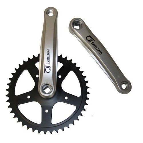Pédalier Qt cycle tech 46 dents 170 mm 1 8 + 3 32 acier 0702780