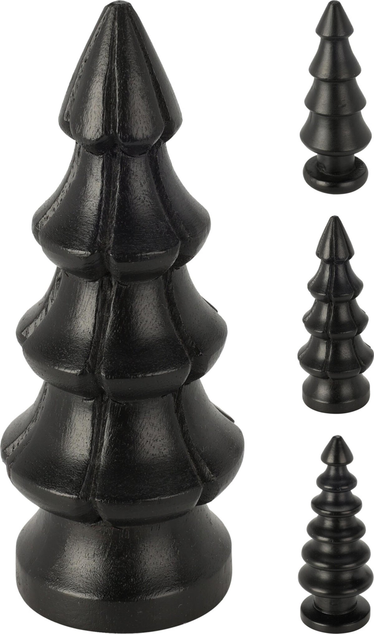 Home styling Sapin de Noël en bois de manguier h15cm noir