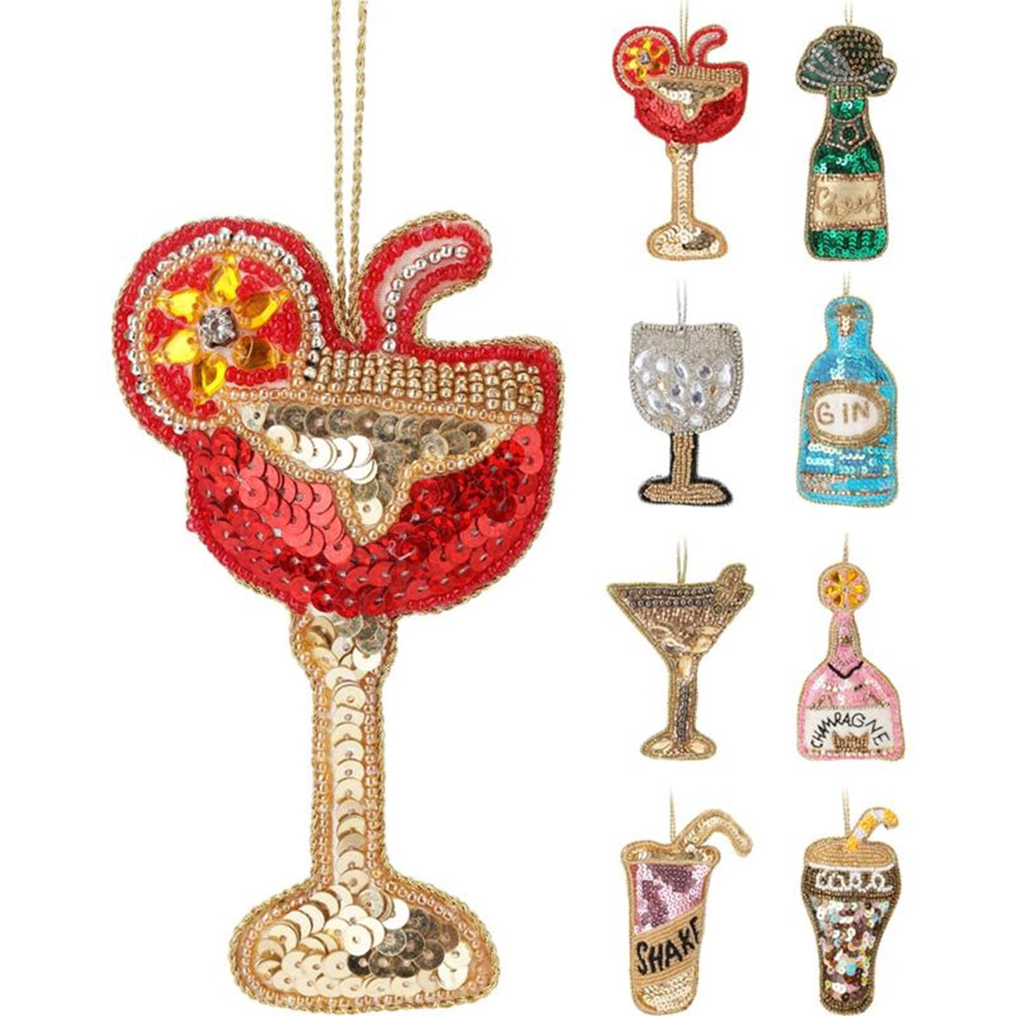 Figurines suspendues de noël, style maison, boissons, 10cm