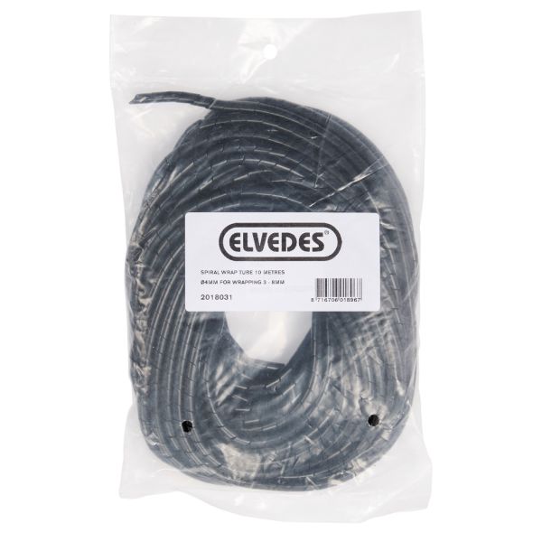 Elvedes Tuyau spiralé (4Mm) 10 mètres noir