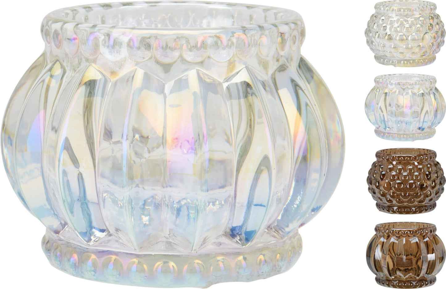 Bougeoir home style 7cm verre irisé