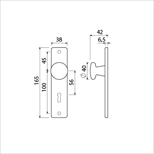 Bouton Ami 160 40 bouclier court fixe 165 4 dr sl 56 f1 - 310152