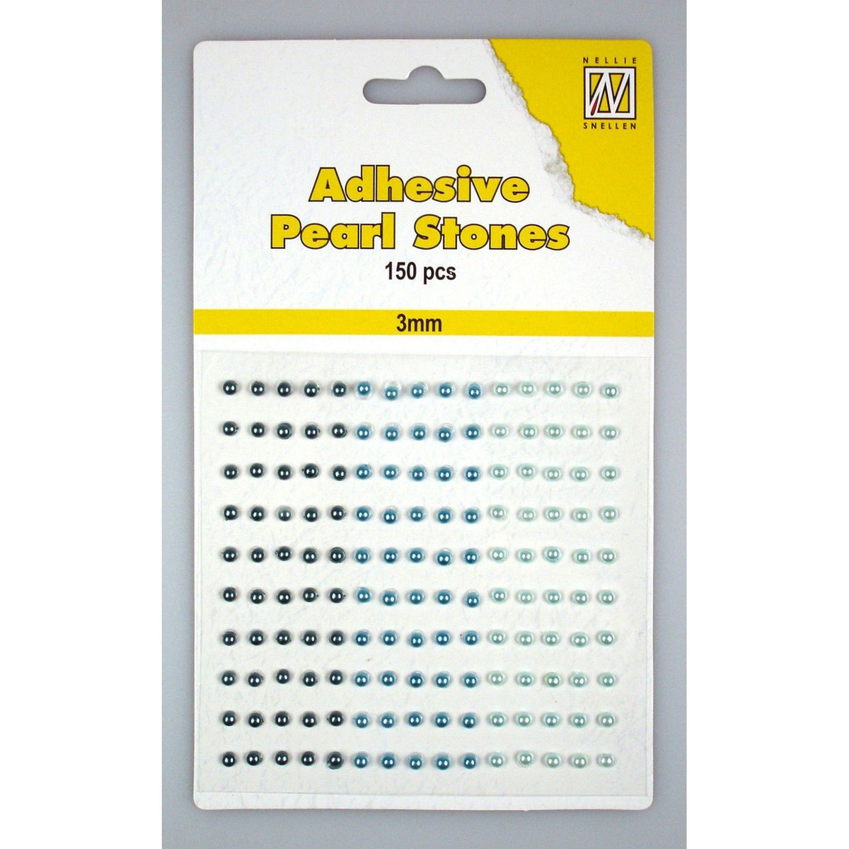 Le choix de Nellie • perles adhésives 150 pièces feuille 3mm 3 tons bleu