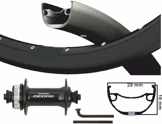 KGS Shimano Voorwiel 28 29 pouces (622) Entre-Outage noir central 110 mm