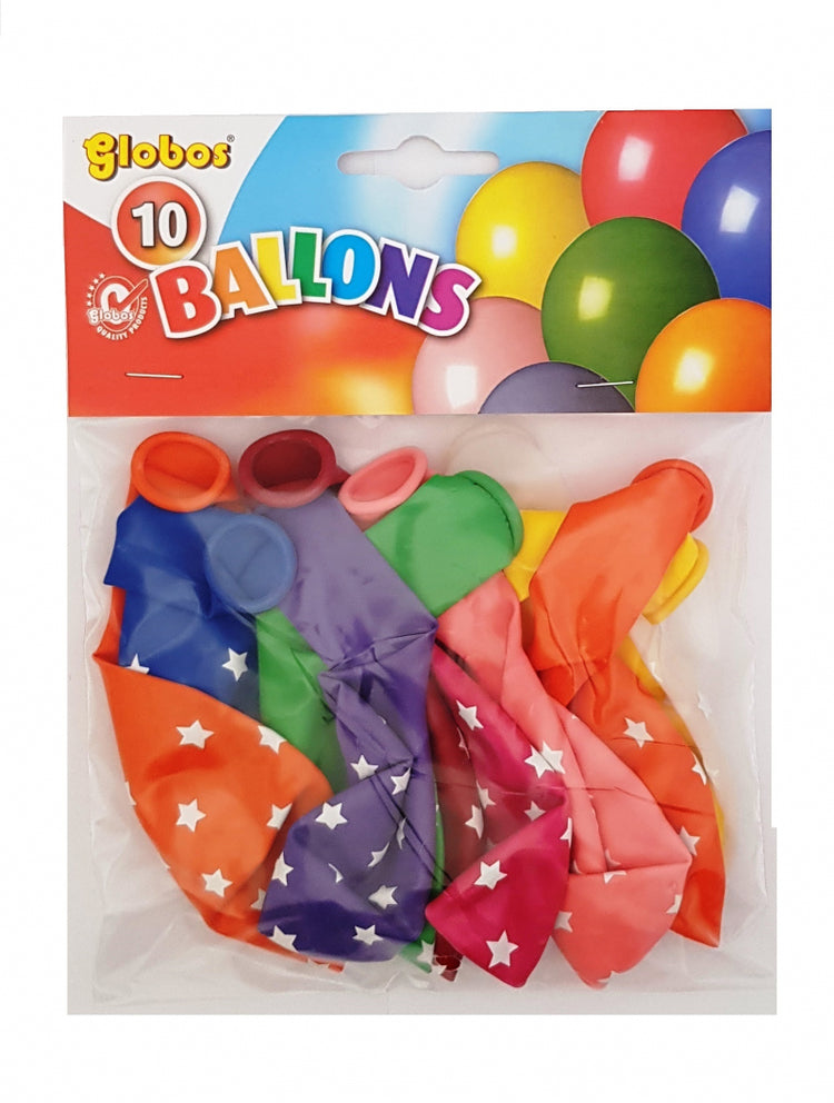 Ballons Globos avec étoiles blanches (no.12 10pcs)