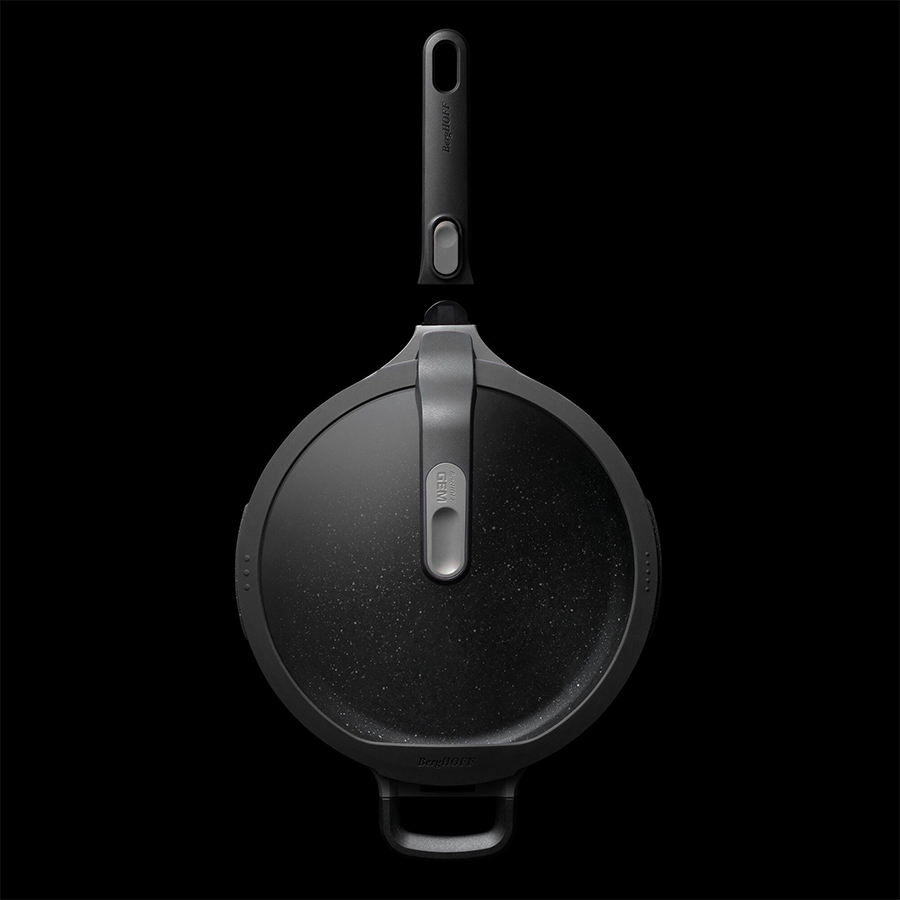 Berghoff gem sauteuse poignée amovible avec couvercle stay cool gris ø28cm