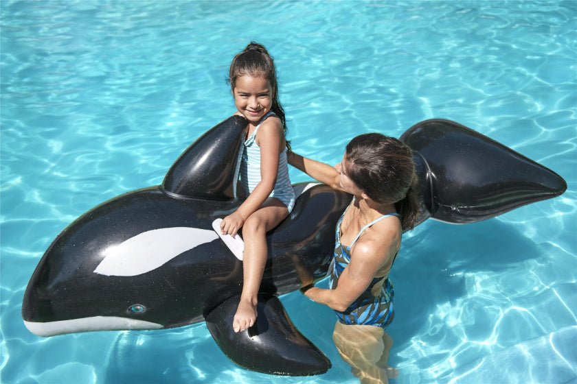 Ride-on Poliflable Toy Orca 183 cm noir et blanc