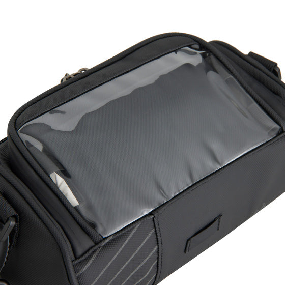 Eau de gravier de vélo - sac de guidon protégelant avec bandoulière 4,7 L noir