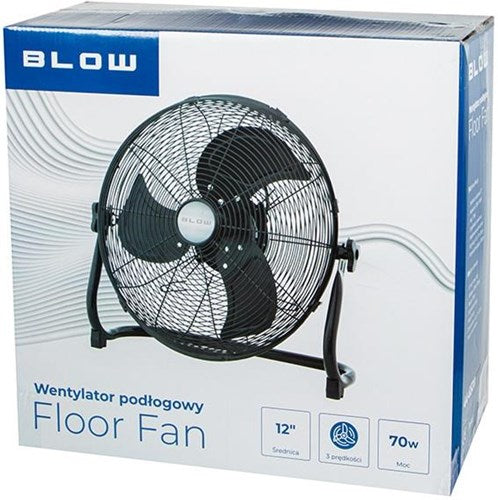 Ventilateur de sol 30cm | 220 V | 70w | 3 niveaux de débit d'air | noir - 8652537