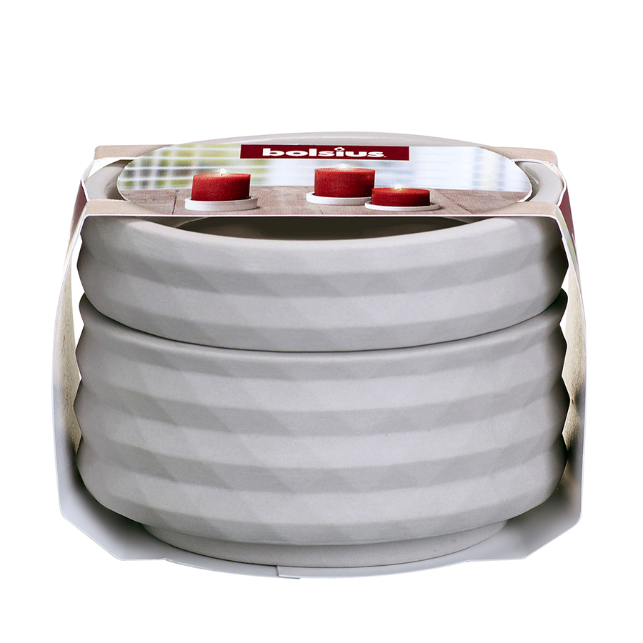 Bougeoir Bolsius gris clair