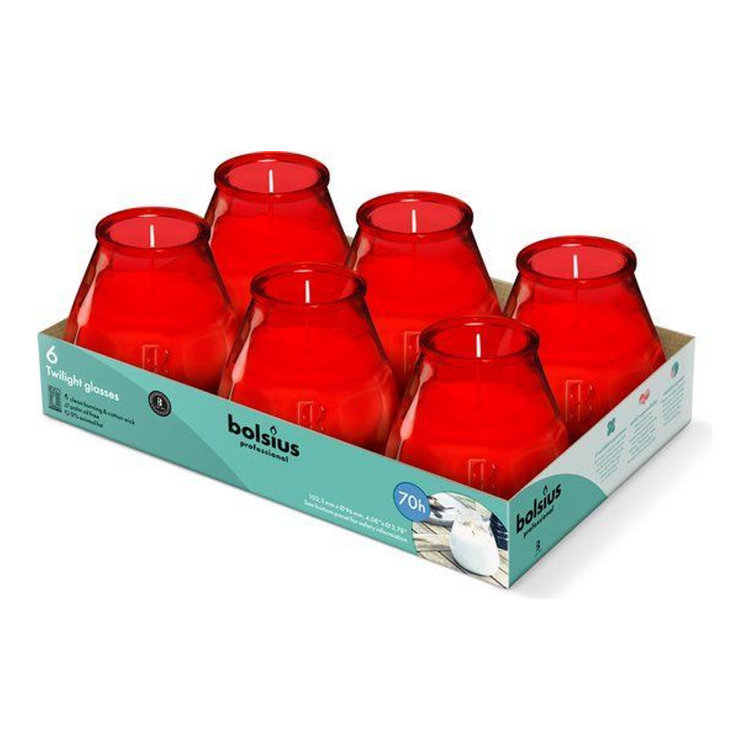 Bolsius professionnel crépuscule rouge ø99x104 mm 70 heures (6 pièces)