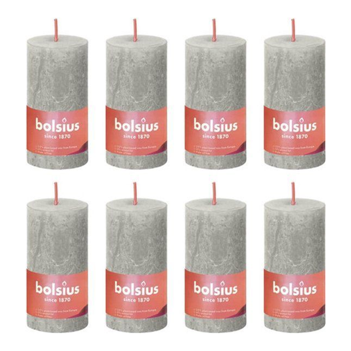 Bolsius Bolsius Stollen Shine 8 St Rustic 100x50 mm Sandy Grey
