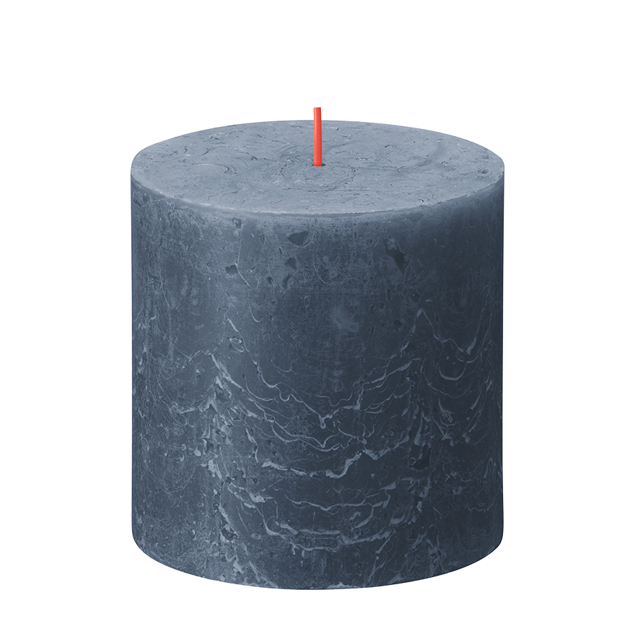 Bougie pilier rustique Bolsius bleu crépuscule 100 100mm