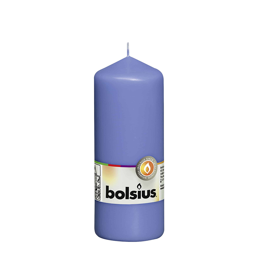 Bougie pilier Abi bolsius bleu bleuet 150 58mm