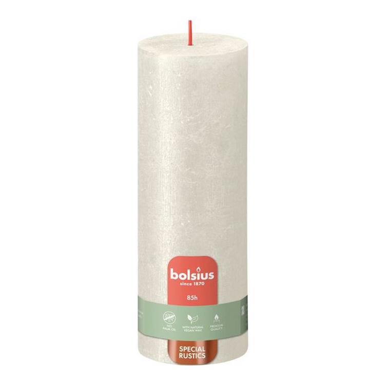 Bolsius Bolsius Stubbonsen Rustique Shimmer 4 St 190x68 mm coloré ivoire