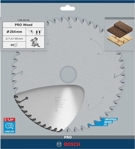 Accessoires Bosch lame de scie circulaire optiline bois 254x30x2,0 mm, 60 dents 2608640436 - 2608640436