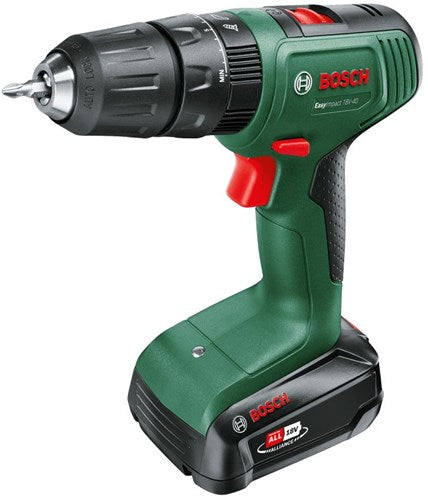 Lutin bosch vert easyact 18v-40 | visseuse-perceuse à percussion sans fil | avec deux postes | y compris 2 batteries et chargeur - 06039d8108
