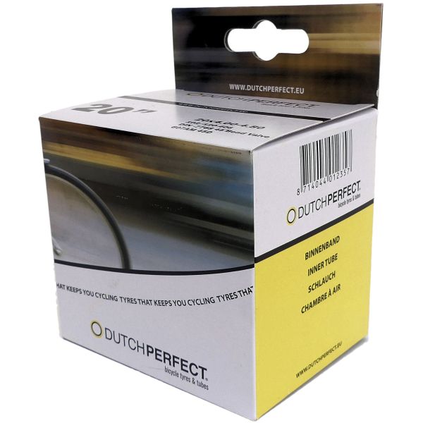 DutchPerfect Inner Tube Dutch Perfect Fatbike 20 x 4,00 40-540 mm AV Bent 45 ° noir