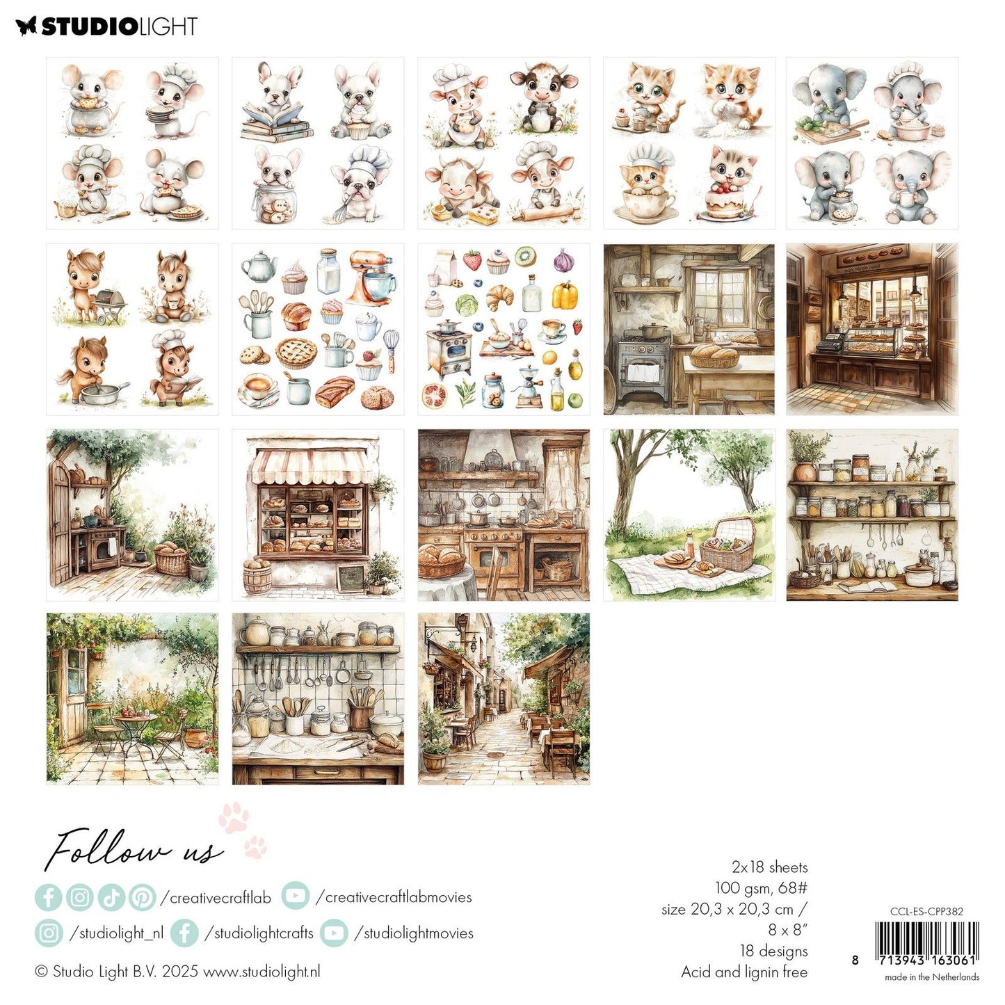 Creative Craftlab • Bloc de papier pour collages essentiels, sucré comme de la tarte