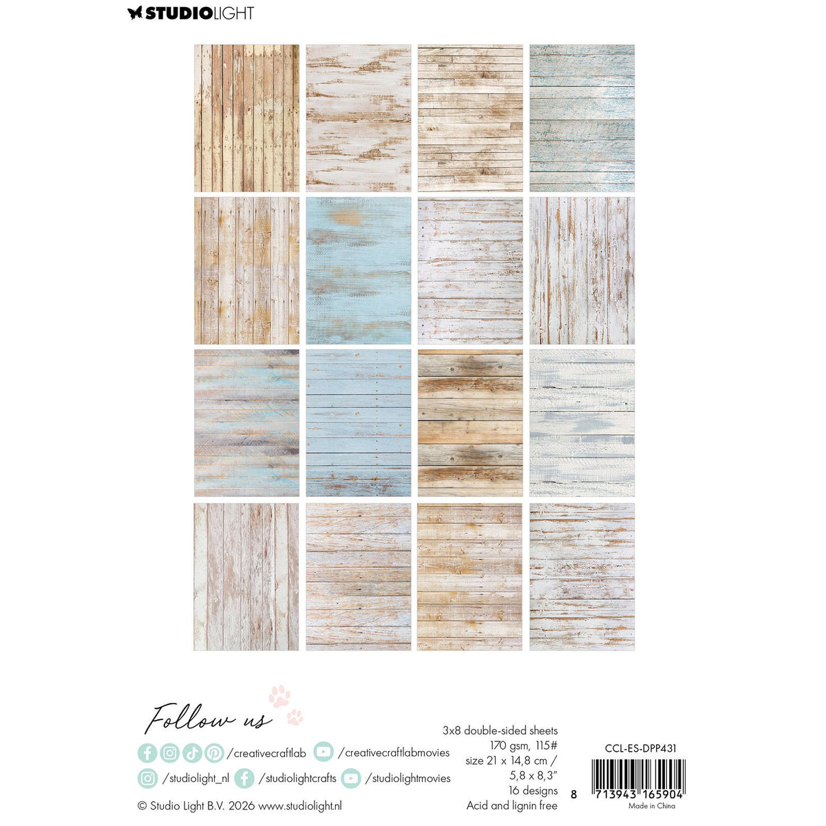 Creative Craftlab • Bloc de papier design essentiel en bois shabby