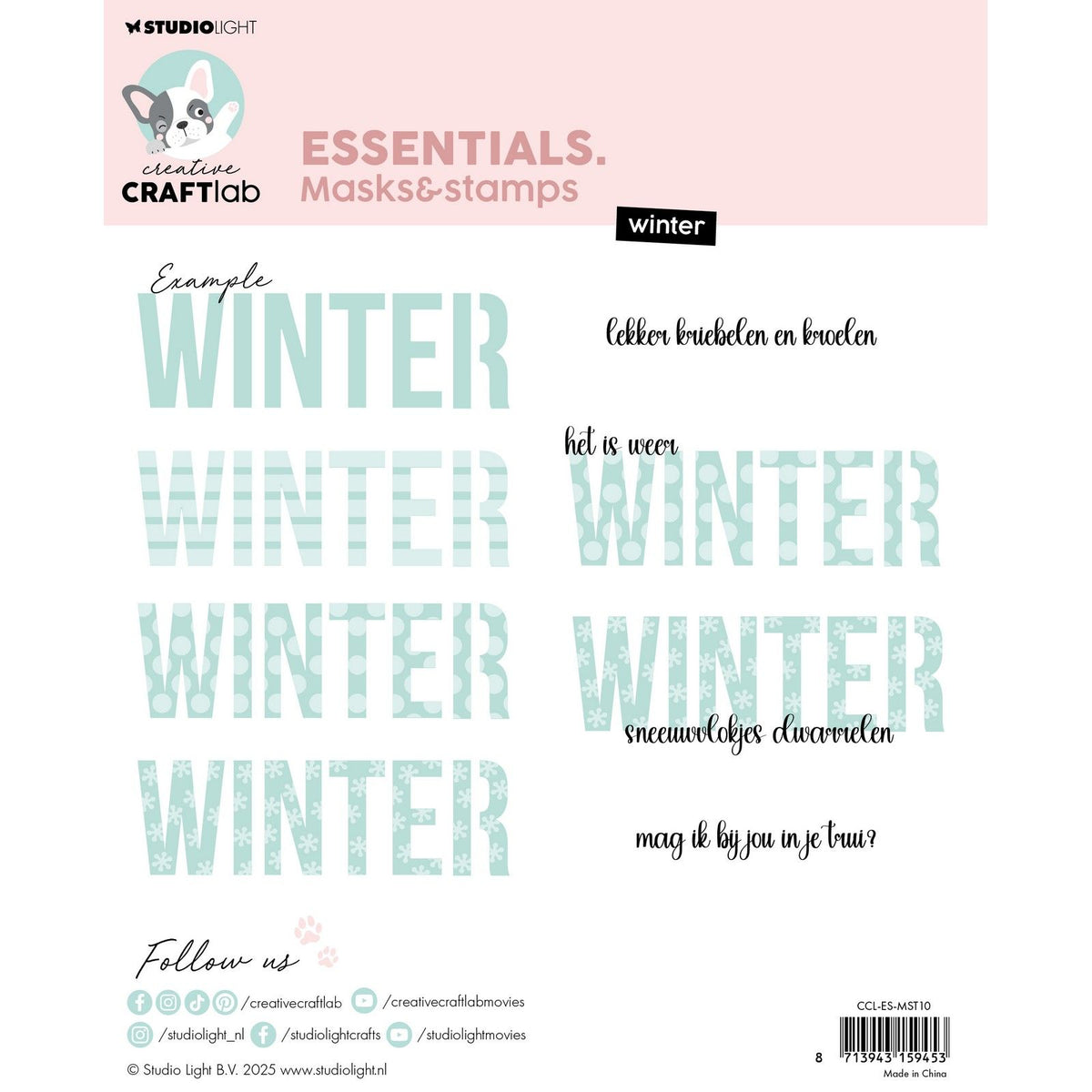 Creative craftlab • pochoir de masque et tampon essentiels hiver