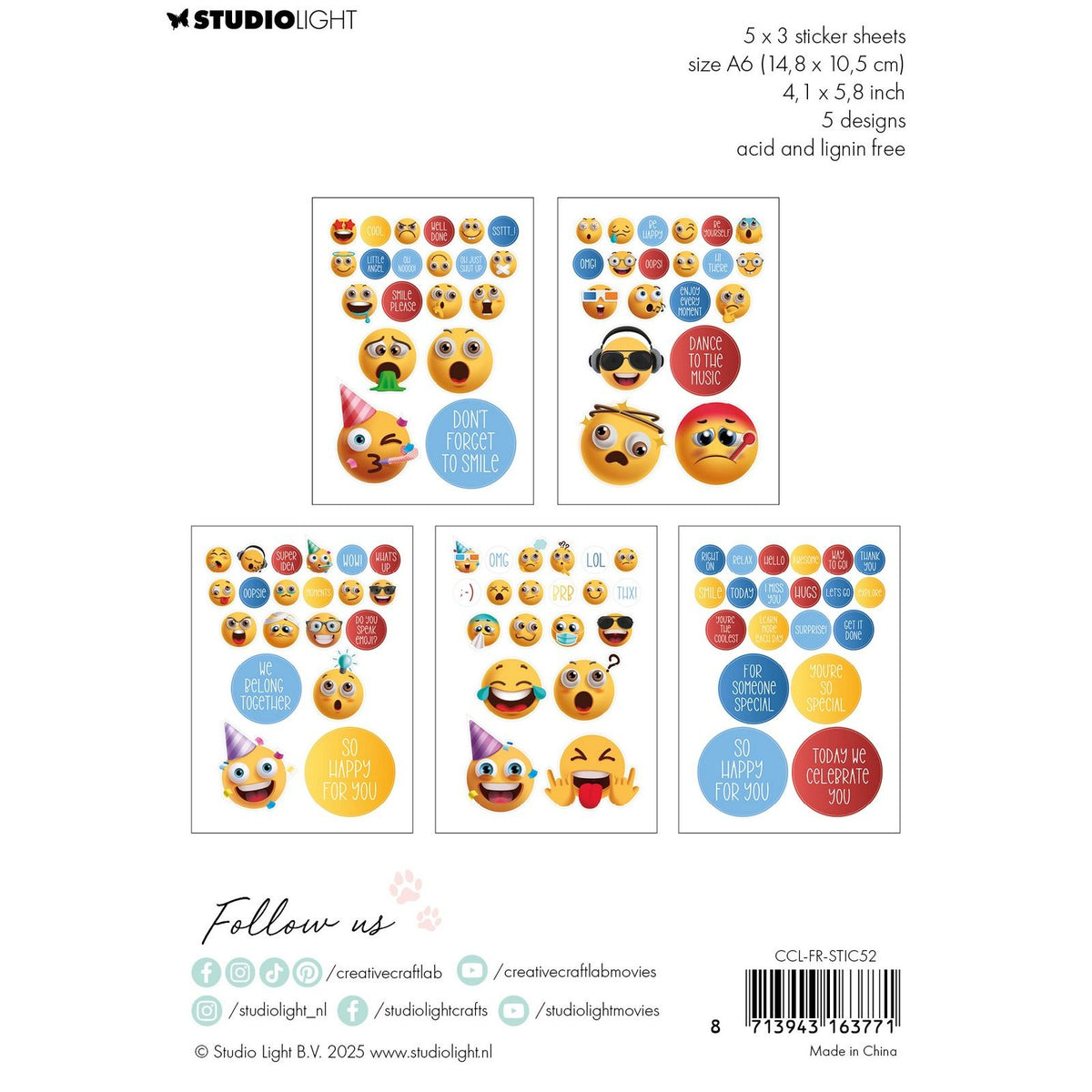 Creative craftlab • autocollants amis souriez s'il vous plaît