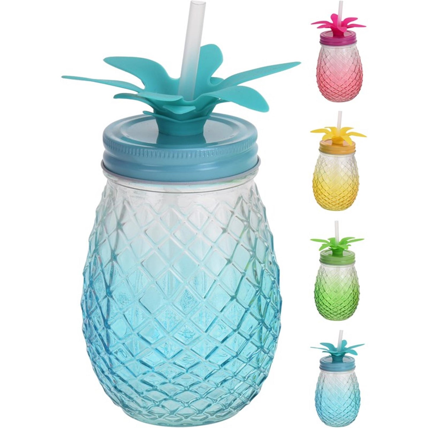 Verre à boire avec paille, excellent article ménager, 400ml, ananas