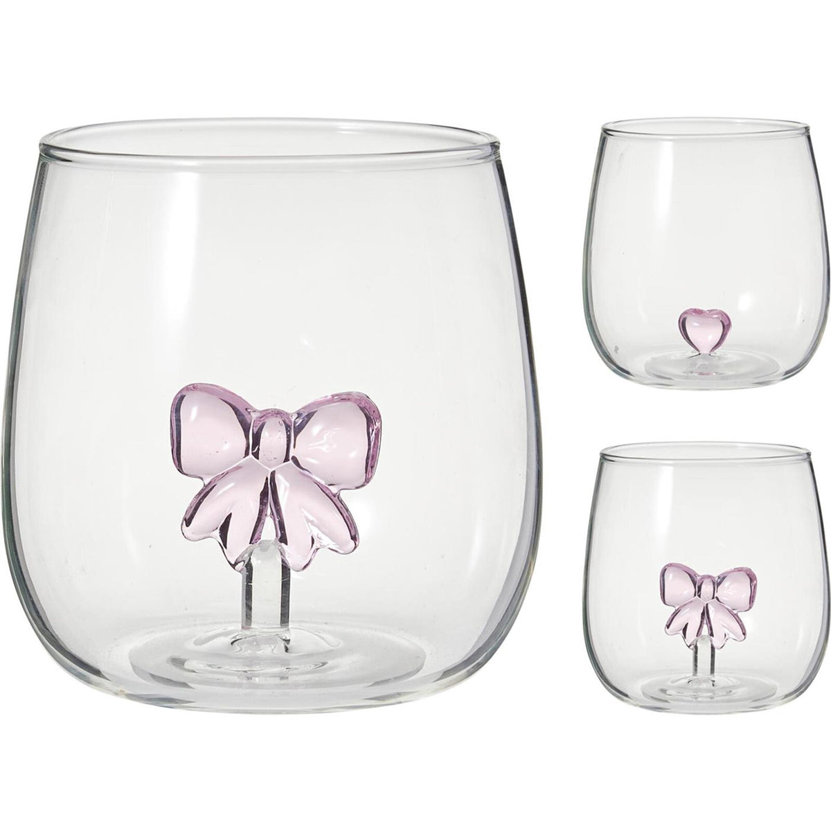 Verre à boire de style maison avec décoration en forme de cœur