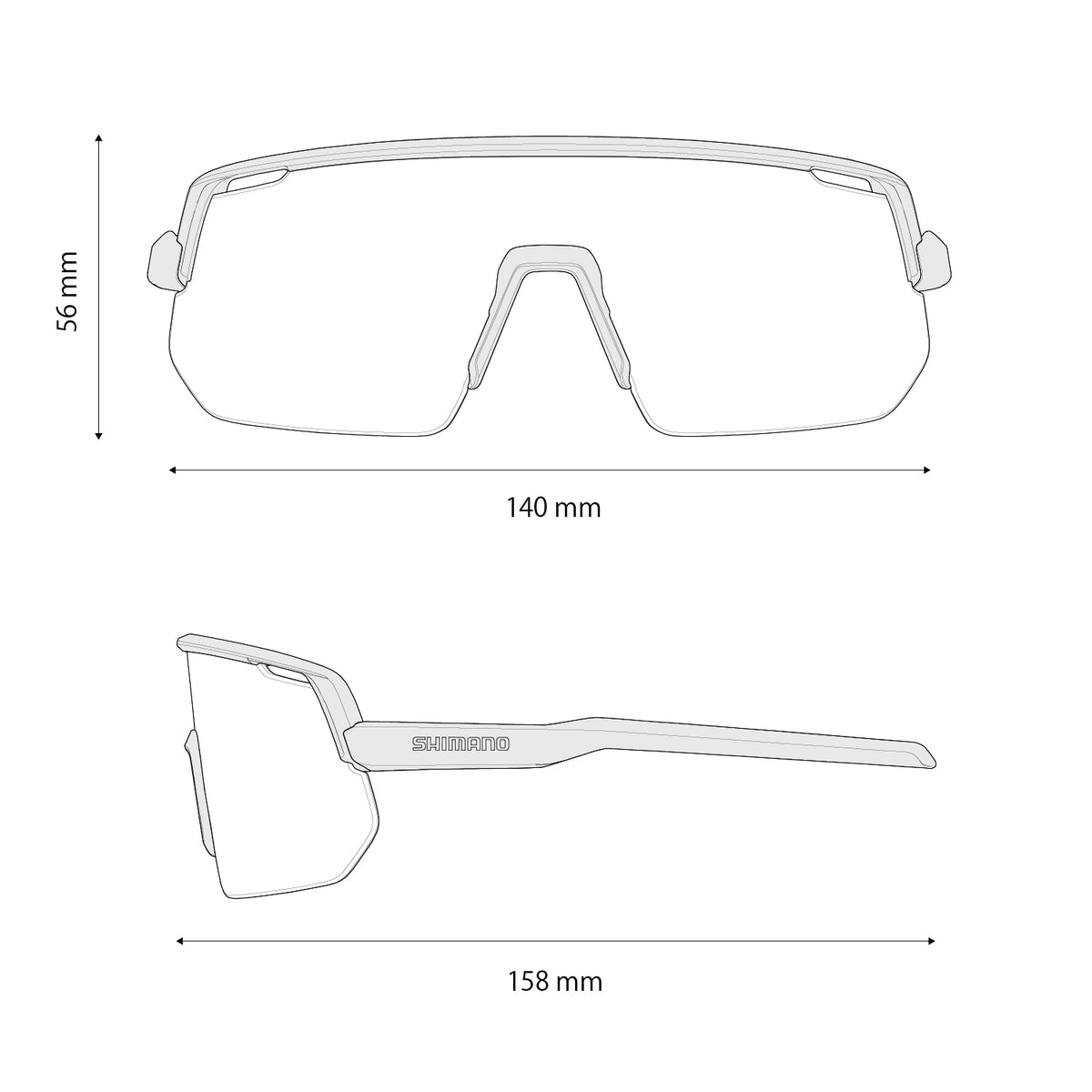 Shimano technium l road blanc mat - lunettes de sport